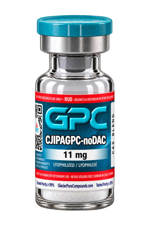 A sealed glass vial labelled CJIPAGPC-noDAC