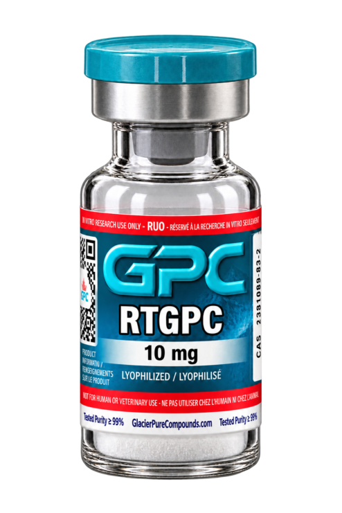 Flacon en verre scellé portant l’étiquette RTGPC