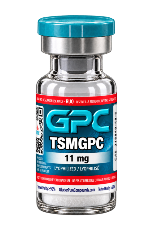 A sealed glass vial labelled TSMGPC